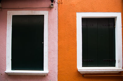 Close-up of windows in building