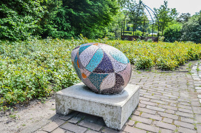 Stone sculpture in park