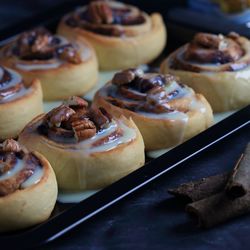 Close-up of cinnamon buns