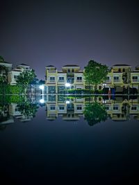 Reflection of buildings in water