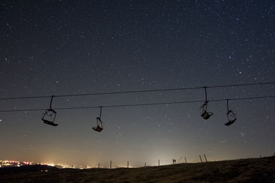 Low angle view of stars against clear sky at night