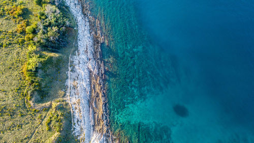 High angle view of sea shore