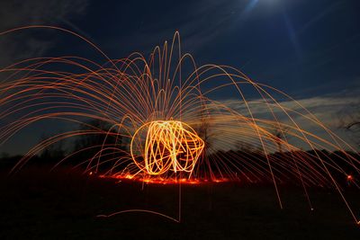 Firework display at night