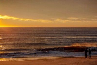 Scenic view of sea at sunset