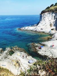 High angle view of beach against sky