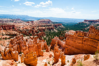 Panoramic view of rock formations against sky