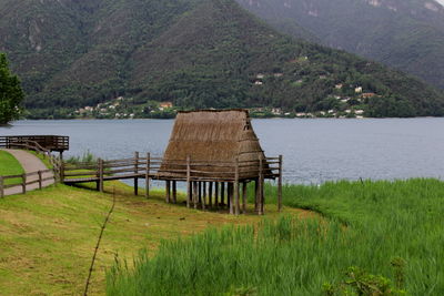 Scenic view of lake and mountains