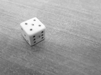 High angle view of piano on table