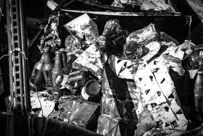 High angle view of vegetables for sale in market