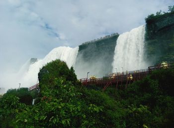 Scenic view of waterfall