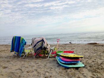 Scenic view of beach against sky