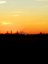 Silhouette landscape at sunset