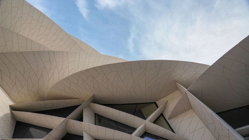 Low angle view of modern building against sky