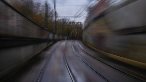 Blurred motion of train