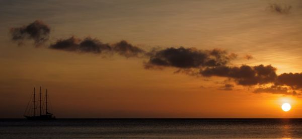 Scenic view of sea at sunset