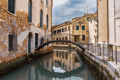 Bridge over canal in city