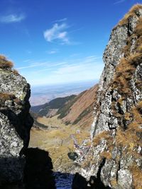 Scenic view of rock formations against sky