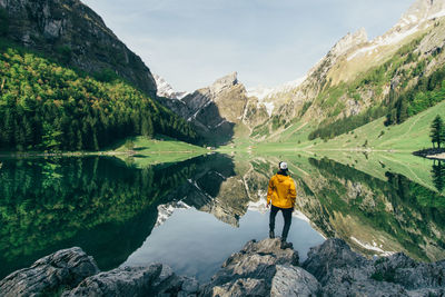 Man hiking on mountain