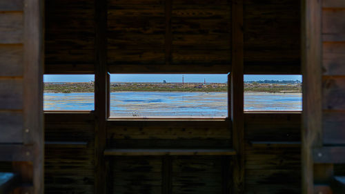 Sea seen through window