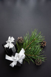 Close-up of christmas decoration on table