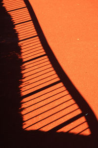 Close-up of shadow on wall against sky during sunset