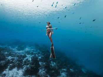 Man swimming in sea