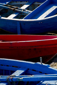 Multi colored blue boat