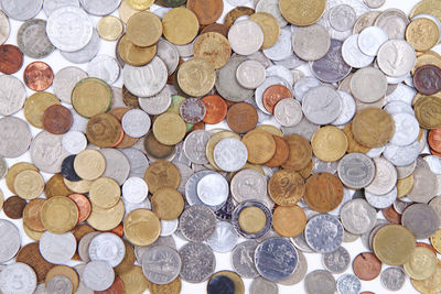 Full frame shot of coins