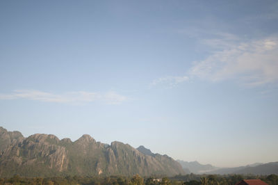 Scenic view of mountains against sky