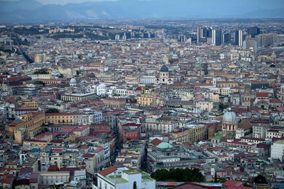 High angle view of cityscape against sky