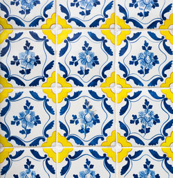 Traditional antique portuguese ceramic tile