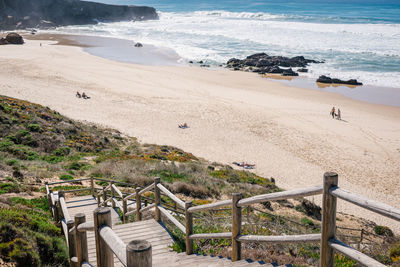 High angle view of beach