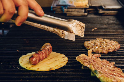 Close-up of person preparing food