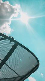 Low angle view of basketball hoop against sky on sunny day