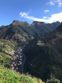 Scenic view of mountains against sky