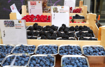 Various fruits for sale at market stall