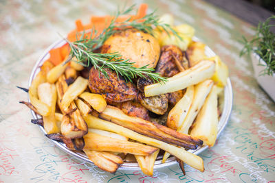 Close-up of food in bowl on table