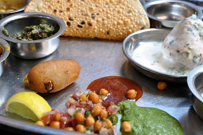 Close-up of food on table