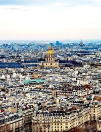 High angle view of cityscape against sky