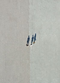 Aerial view of people standing on beach