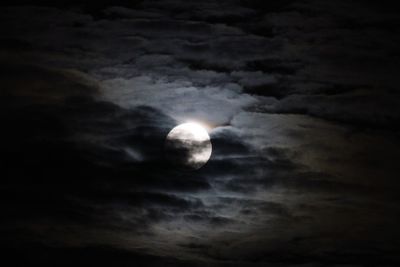 Low angle view of moon in sky