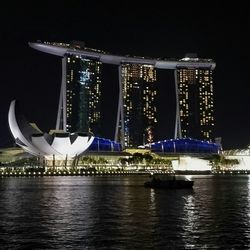 Illuminated city at night