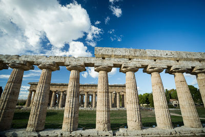 Low angle view of historical building against sky