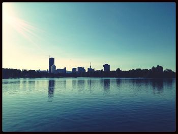 View of river at sunset