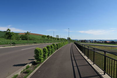 Road amidst plants against sky