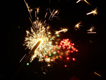 Firework display at night