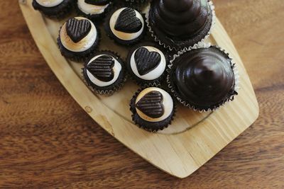 Close-up of cupcakes on table