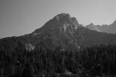 Scenic view of mountains against clear sky