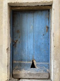 Closed door of old building