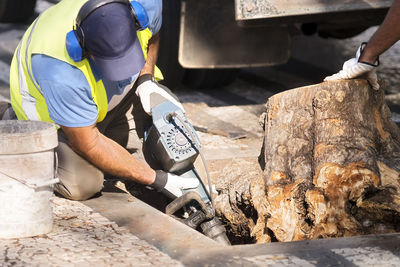 Man working on construction site